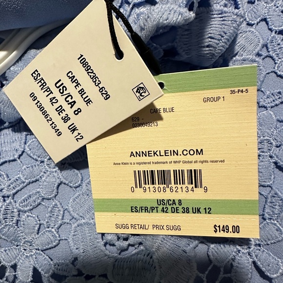 Anne Klein Blue Sleeveless Ruffle Mock Neck  Dress - Picture 10 of 11